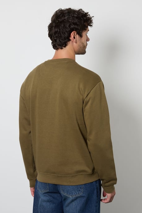 Khaki Crew Neck Sweatshirt - Image 3