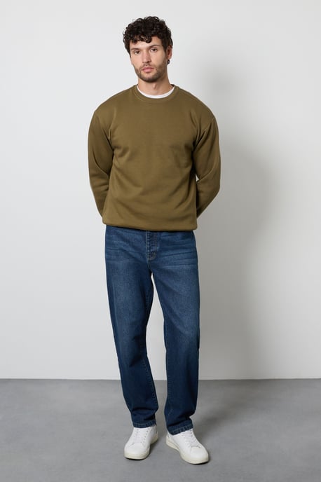 Khaki Crew Neck Sweatshirt - Image 4