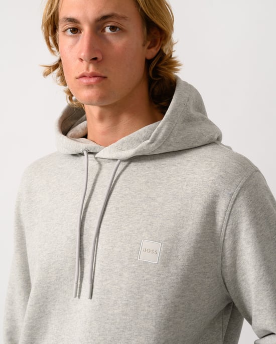 Long Sleeve Logo Detail Hoodie in Silver - Image 3