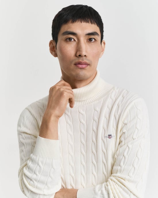 Regular Fit Long Sleeve Logo Detail Jumper in White - Image 3