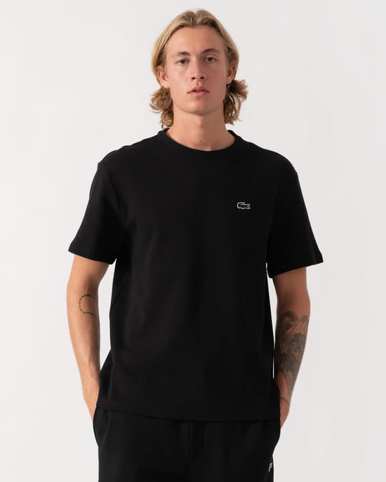 Short Sleeve Logo Detail T-Shirt in Black - Image 1