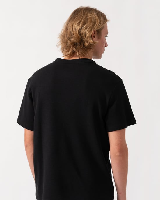 Short Sleeve Logo Detail T-Shirt in Black - Image 2