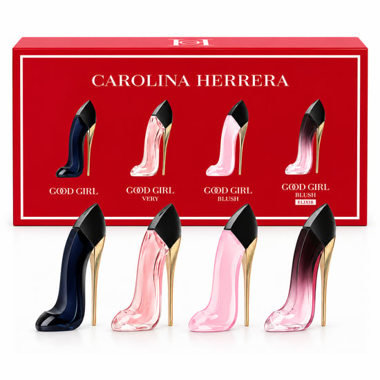 Carolina Herrera Good Girl Gift Set, 4 Piece, Good Girl EDP 7ml, Very Good Girl EDP 7ml, Good Girl Blush EDP 7ml, Very Good Girl Elixir EDP 7ml - Image 1