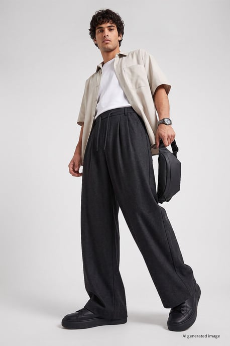 Men's Viscose Blend Trousers - Image 1