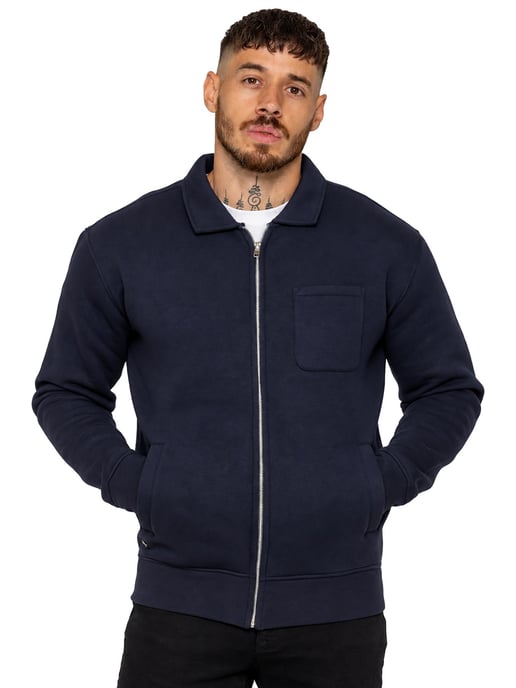 Enzo Milano | Mens Full Zip Collared Sweatshirt - Image 1
