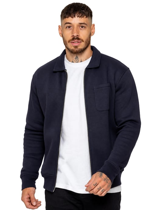 Enzo Milano | Mens Full Zip Collared Sweatshirt - Image 2