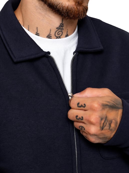 Enzo Milano | Mens Full Zip Collared Sweatshirt - Image 3