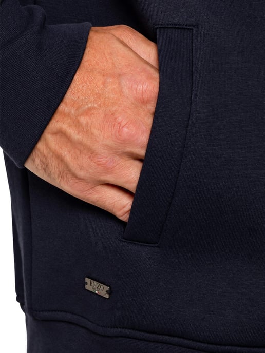 Enzo Milano | Mens Full Zip Collared Sweatshirt - Image 4