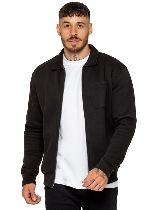 Enzo Milano | Mens Full Zip Collared Sweatshirt - Image 2
