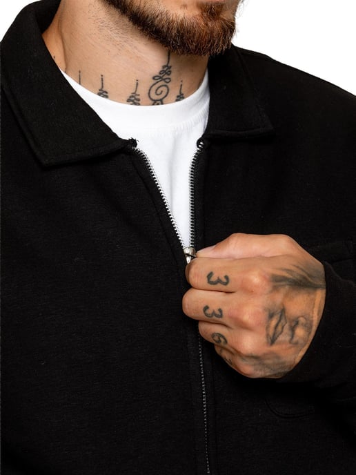 Enzo Milano | Mens Full Zip Collared Sweatshirt - Image 3