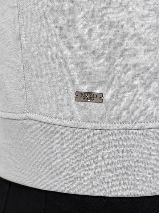 Enzo Milano | Mens Half Zip Collared Sweatshirt - Image 3