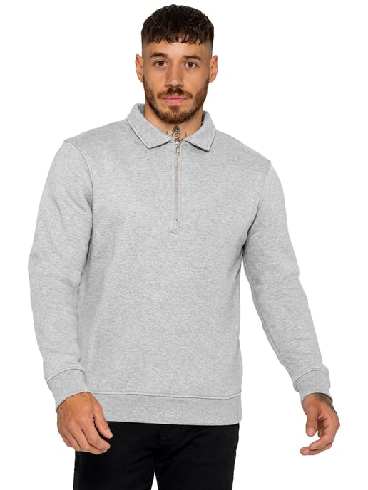 Enzo Milano | Mens Half Zip Collared Sweatshirt - Image 4