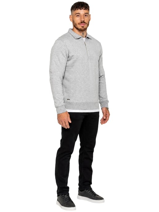 Enzo Milano | Mens Half Zip Collared Sweatshirt - Image 5
