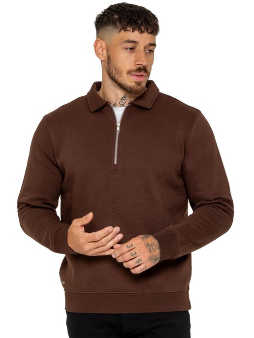Enzo Milano | Mens Half Zip Collared Sweatshirt - Image 1
