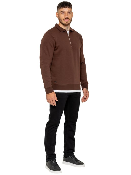 Enzo Milano | Mens Half Zip Collared Sweatshirt - Image 4