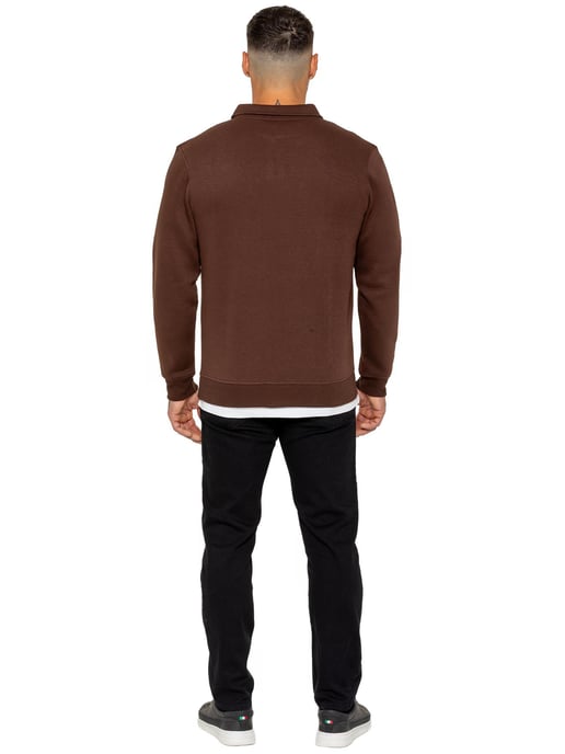 Enzo Milano | Mens Half Zip Collared Sweatshirt - Image 5