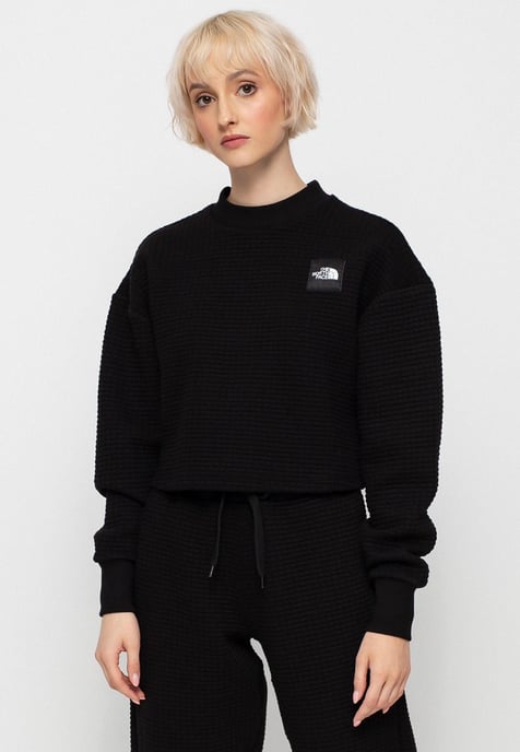 The North Face Mhysa Quilted Long Sleeve Sweat Top in Black - Image 1
