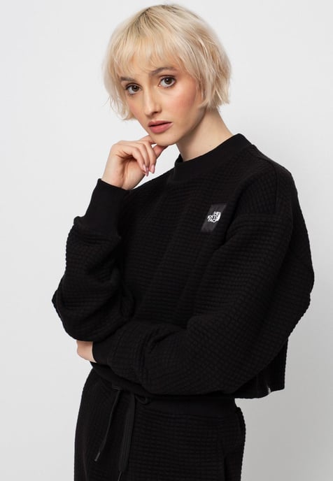 The North Face Mhysa Quilted Long Sleeve Sweat Top in Black - Image 3