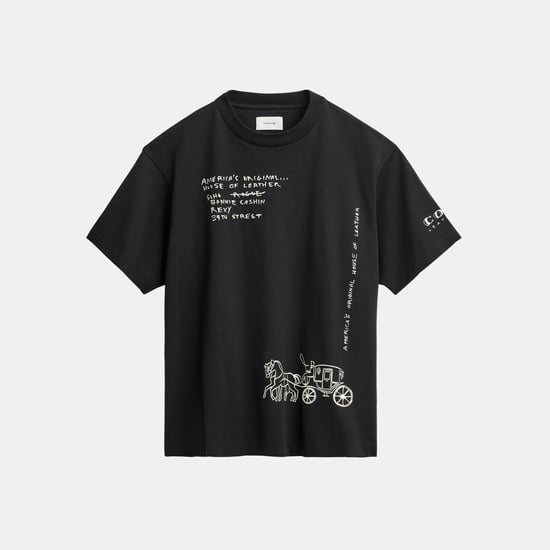 Sketch Horse And Carriage Relaxed T-Shirt In Organic Cotton - Image 1