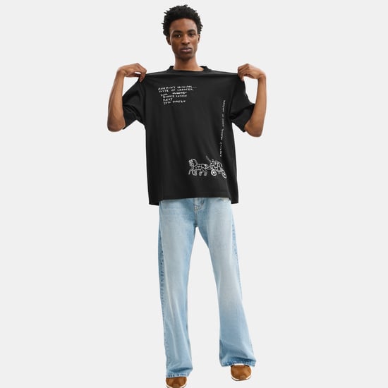 Sketch Horse And Carriage Relaxed T-Shirt In Organic Cotton - Image 2