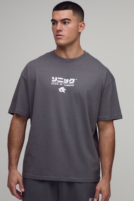 Oversized Sonic Graphic License Print T-Shirt - Image 4