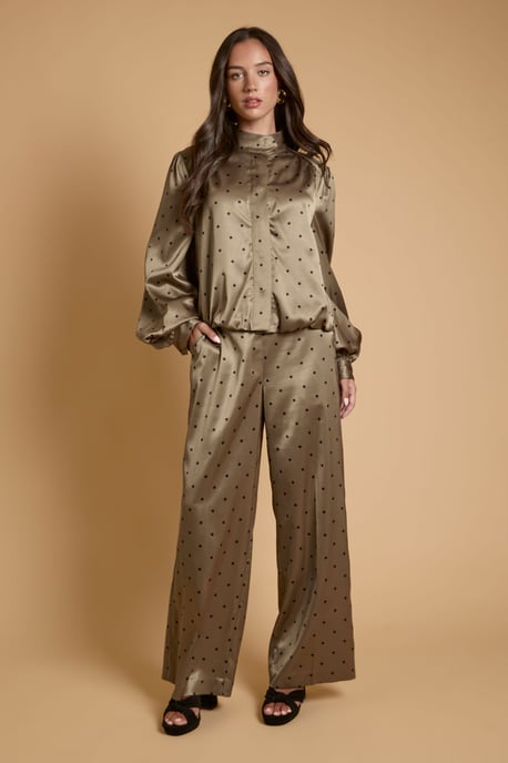 Petite Polka Dot Satin Back Crepe Funnel Neck Jacket - Image 2