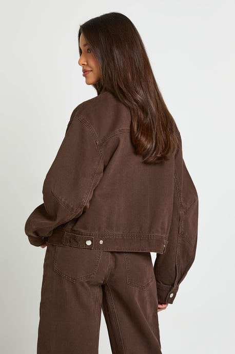 Funnel Neck Denim Jacket - Image 3