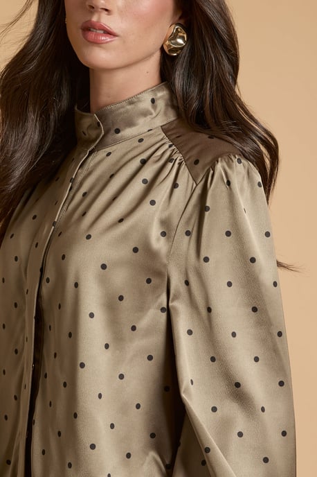 Petite Polka Dot Satin Back Crepe Funnel Neck Jacket - Image 4