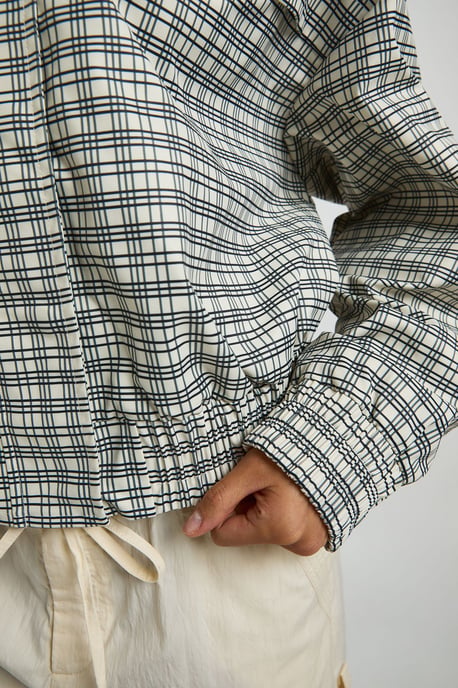 Check Funnel Neck Jacket - Image 4