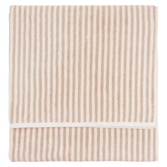 Yard Hebden Striped 100% Cotton Extra Large Bath Sheet, Natural - Image 2