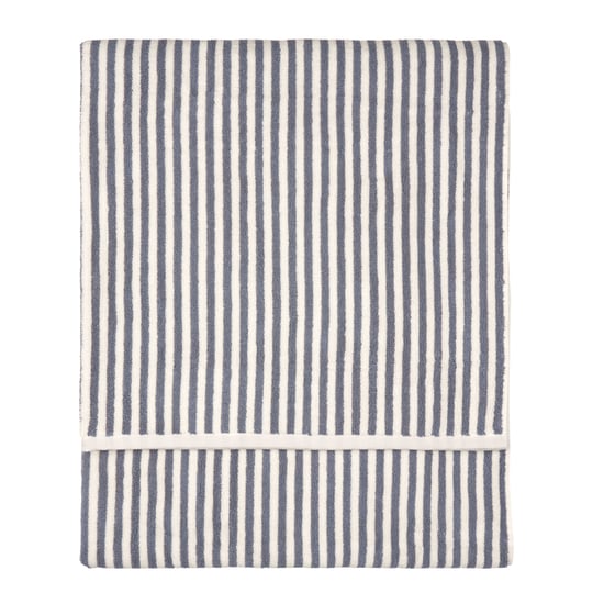 Yard Hebden Striped 100% Cotton Extra Large Bath Sheet, Mineral Blue - Image 2