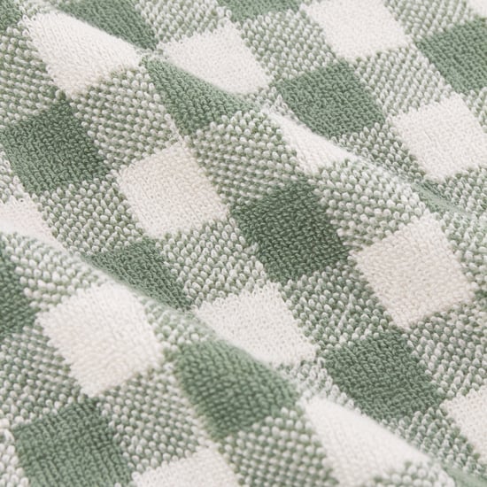 Yard Barton Gingham Check Extra Large Bath Sheet, Forest Green - Image 3