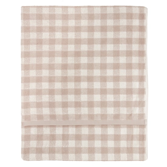 Yard Barton Gingham Check Bath Sheet, Natural - Image 2