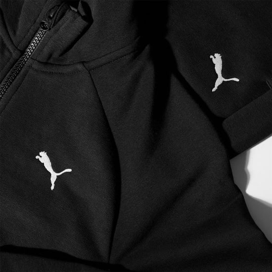 Women's Puma Straight Leg Fleece Tracksuit in Puma Black - Image 3