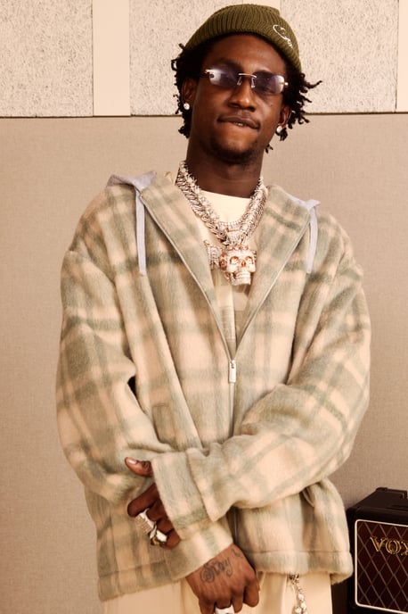 Oversized Hooded Heavyweight Brushed Check Overshirt - Image 1