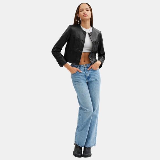 Collarless Leather Jacket - Image 3