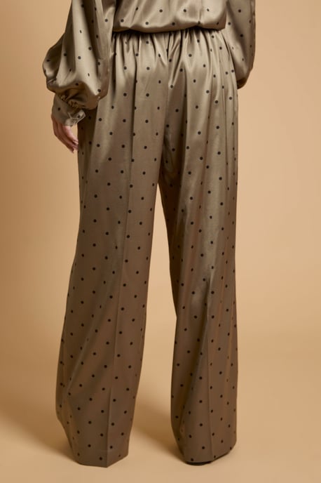 Petite Polka dot Satin Back Crepe Wide Leg Trouser - Image 3