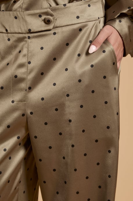 Petite Polka dot Satin Back Crepe Wide Leg Trouser - Image 4