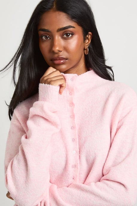 High Neck Button Through Cardigan - Image 4