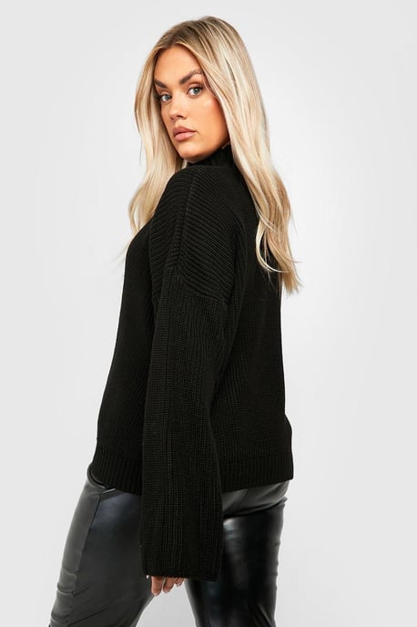 Plus Knitted Funnel Neck Jumper - Image 2