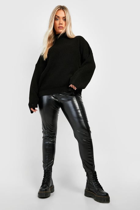 Plus Knitted Funnel Neck Jumper - Image 3