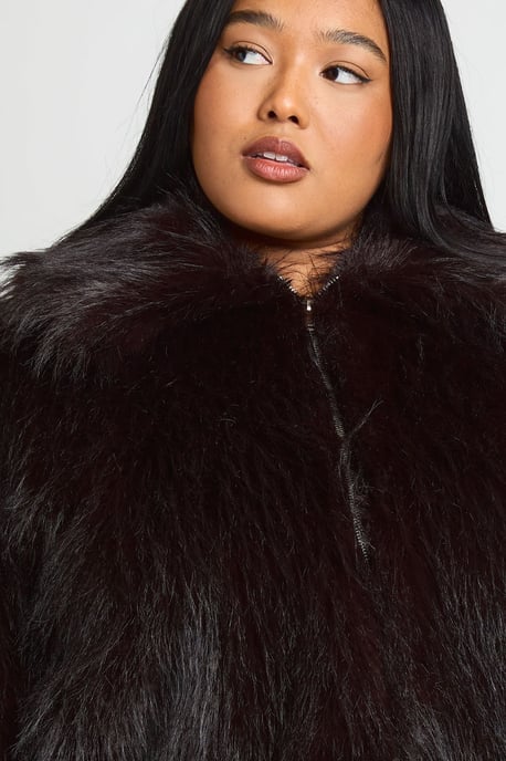 Plus Faux Fur Collared Jacket - Image 2