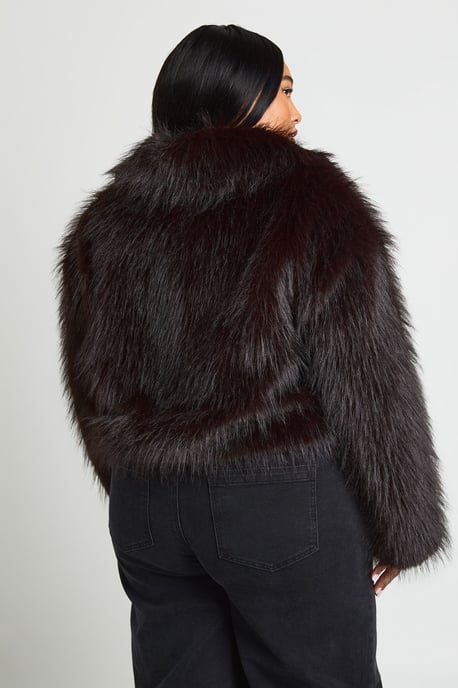 Plus Faux Fur Collared Jacket - Image 3