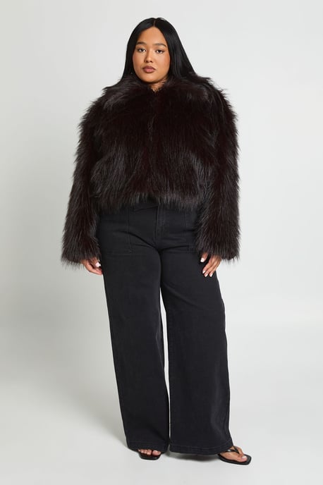 Plus Faux Fur Collared Jacket - Image 4