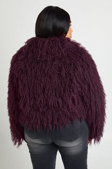 Plus Shaggy Faux Fur Jacket - Image 3