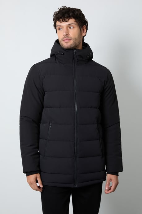 Black Quilted Coat - Image 1