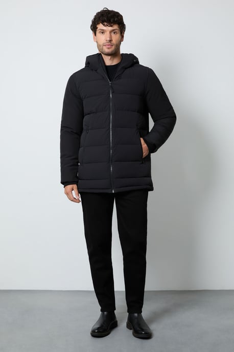 Black Quilted Coat - Image 4