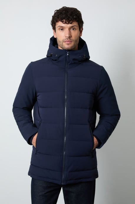 Navy Quilted Coat - Image 1