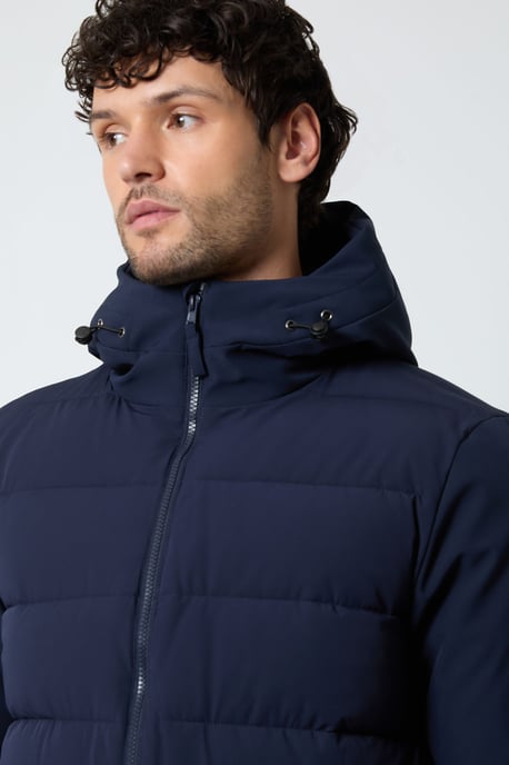 Navy Quilted Coat - Image 2