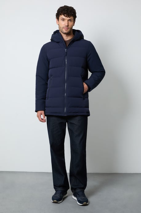 Navy Quilted Coat - Image 4